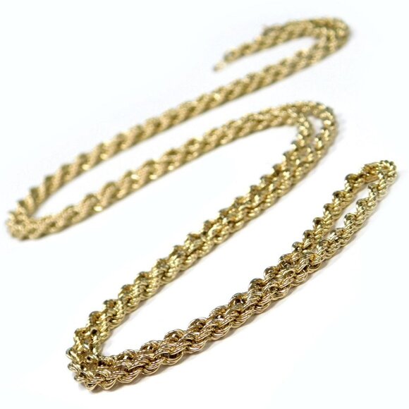 Real 10K Gold Rope Chain Necklace Long 30 inch, 3 mm – 12.6 grams, Stamped 10K - Picture 2 of 5